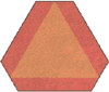 Graphic of an orange triangle used by slow moving vehicles